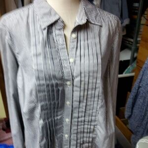 Tommy Hilfiger Band White Striped Button Down Shirt